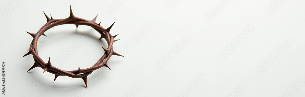 Poster Image Featuring Crown Of Thorns On A Light Background With Ample Space To Accommodate Text Overlay Or Design Elements Freely.