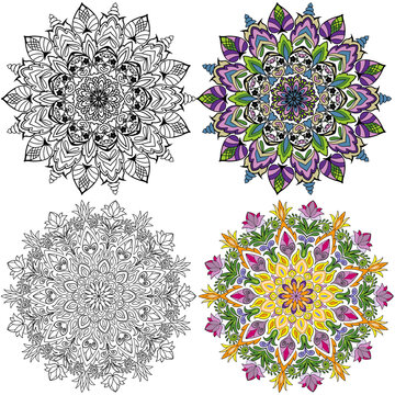Mandara set, beautiful and luxurious colors and for coloring together.