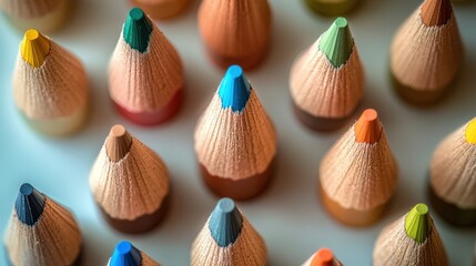 Perfectly Symmetrical Arrangement of Colored Pencils in Hypnotic Pattern