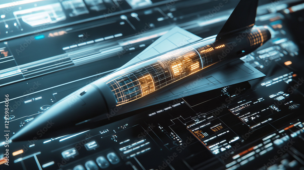 Poster vector technology ship rocket startup innovation.