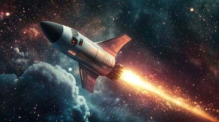 Vector technology ship rocket startup innovation.