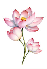 Fototapeta premium Hand-painted flower small new plant pink lotus commercially available