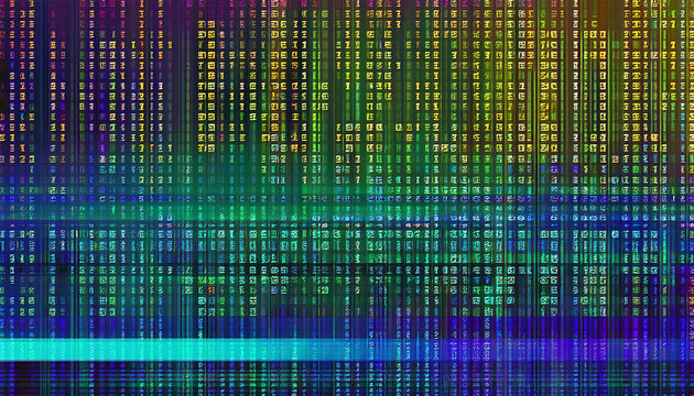 color computer glitch texture with numbers