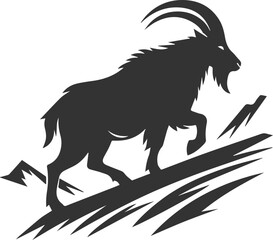 black silhouette of a goat