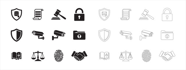 Fototapeta premium Security Icons set. Editable vector icon. Perfect for web and app interfaces, presentations, info graphics, etc. 