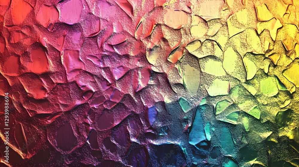 Poster vibrant abstract texture showcasing colorful, layered patterns resembling a natural surface