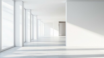 Fototapeta premium Modern Spacious Interior with Abundant Natural Light and Clean Lines