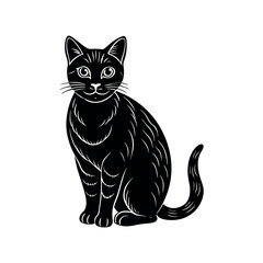 Vector illustration of a black cat