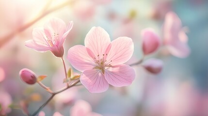 Obraz premium Soft-focus white and pastel pink blur, creating a dreamy and gentle background.