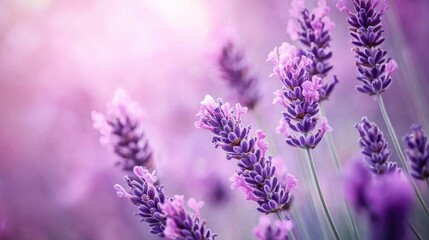 Fototapeta premium Soft pink and lavender haze with an ethereal glowing effect, creating a romantic and elegant visual.