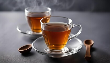 Naklejka premium Two Cups of Tea on a Table