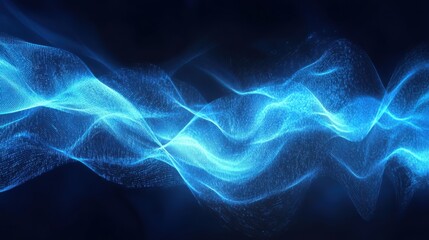 Fototapeta premium Abstract Blue Wave Pattern on Dark Background for Creative Design