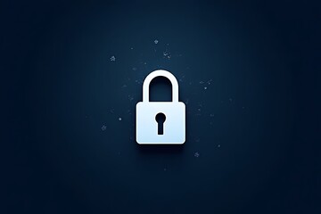White padlock icon centered against a textured, dark blue background suggesting security.