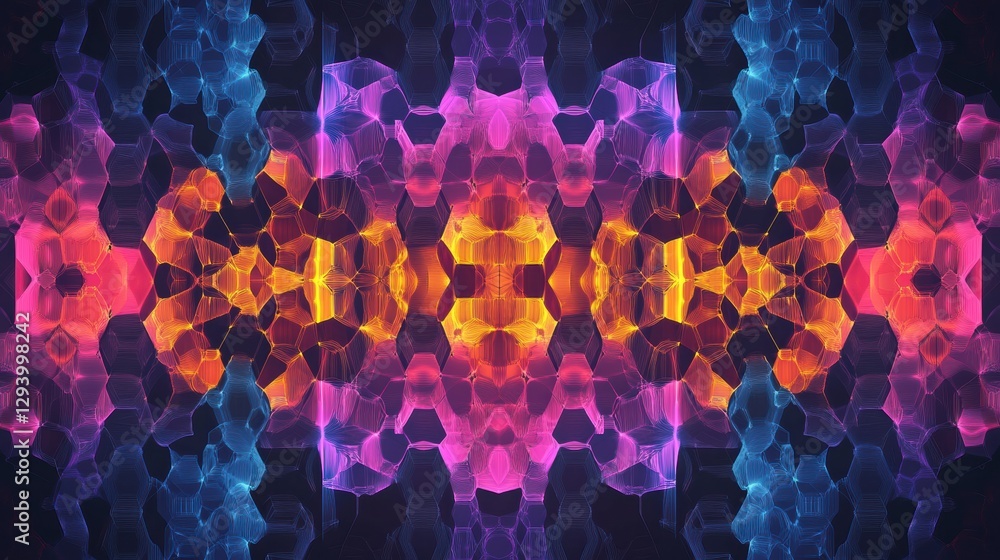 Poster colorful abstract pattern with geometric shapes and gradient effects