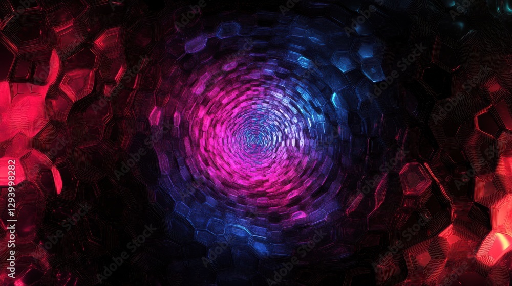 Aufkleber colorful abstract swirling pattern in hexagonal shapes and light