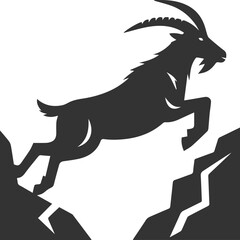 black silhouette of a goat