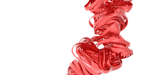 Abstract Red Swirls on White