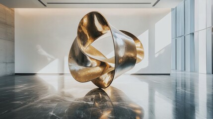 Unique Modern Sculpture in Contemporary Art Gallery Setting
