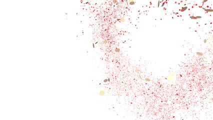 Obraz premium Red and Gold Confetti Explosion on White Background