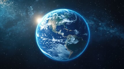 Obraz premium Conceptual illustration of a solar-powered Earth, radiating clean energy.