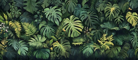 fern in the forest green grass in the forest green leaves background