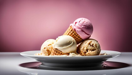 Ice Cream Cones on a Plate