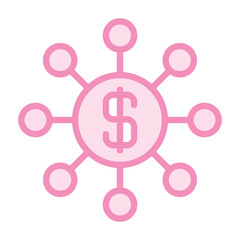Money Network duotone line icon, vector, pixel perfect, illustrator file 

