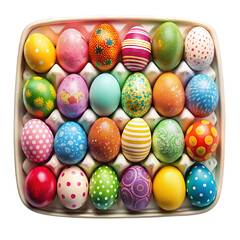 Fototapeta premium Colorful Easter Eggs in Carton