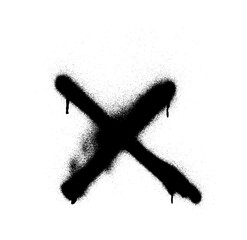 X Cross Spray Paint Stroke Vector
