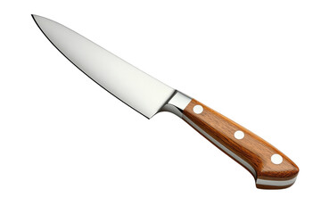 Expert Chef Cutting Herbs on a Wooden Board: Isolated on Transparent Background
