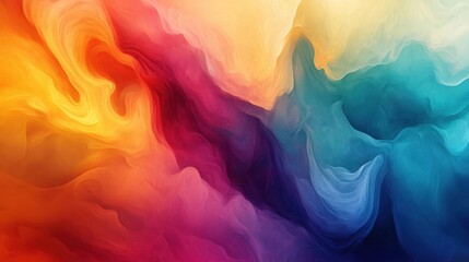 An abstract painting featuring vibrant, swirling colors like blue, red, and yellow against a clean white background.