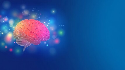 Fototapeta premium The Human Brain: A Colorful Representation of Intelligence and Cognitive Processes