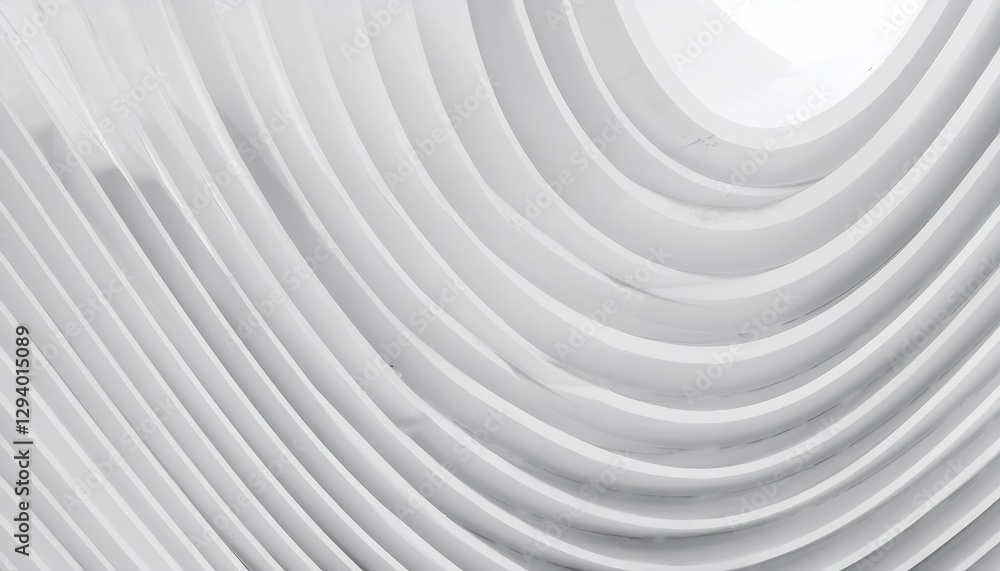 Poster abstract white curves flowing on smooth surface, modern minimalistic design for background and digital art
