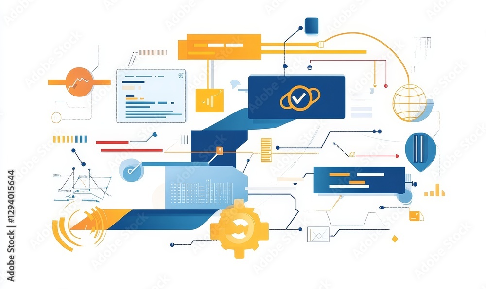 Poster abstract data visualization network information flow