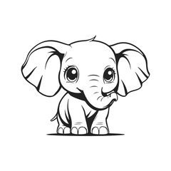 Happy Baby Elephant Character