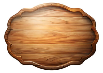 Wooden Signboard Isolated on Transparent Background