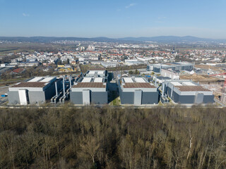 Data center building, Frankfurt 4, large scale computer and IT infrastrucutre in Germany.