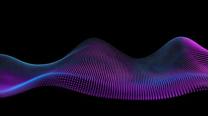 Abstract glowing purple and blue digital light trails over a deep black background