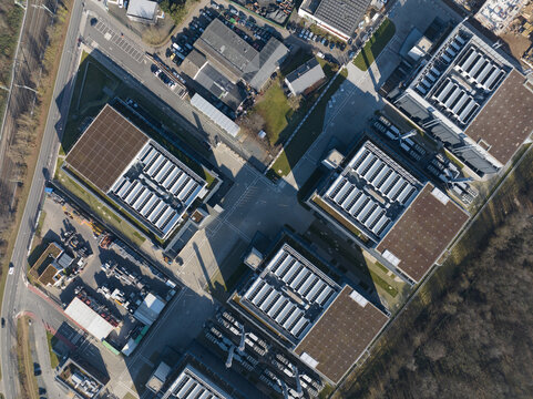 Data center building, Frankfurt 4, large scale computer and IT infrastrucutre in Germany.