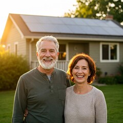 Clean Energy and Sustainability Background, Windmills and Solar Panels 