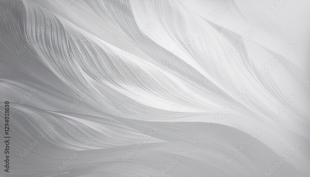 Poster abstract white wavy lines texture on smooth surface, elegant minimalistic design for modern interior