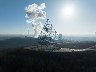 Tetraeder, landmark, viewpoint, monument,, aerial drone views, Germany.