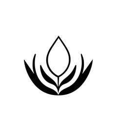 Modern minimalism- black and white minimalist composition, with a graphical design of a plant.