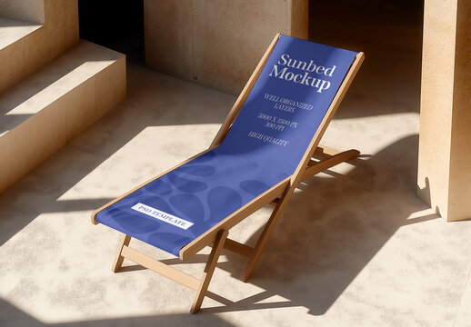 Sunbed Beach Branding and Advertising Mockup