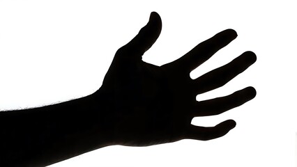 Obraz premium Silhouette of a Hand: Open Palm Gesture