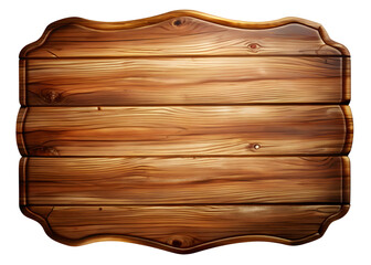 Wooden Signboard Isolated on Transparent Background
