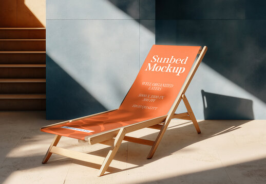Sunbed Beach Branding and Advertising Mockup