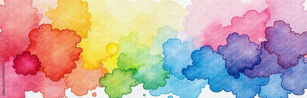 Poster A Vibrant Watercolor Background Featuring A Colorful Rainbow Design Adding Visual Interest To Art Projects And Creative Endeavors.