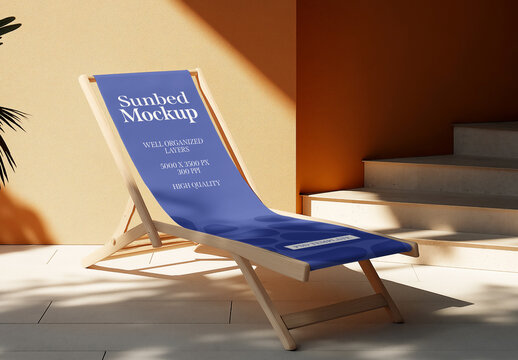 Sunbed Beach Branding and Advertising Mockup