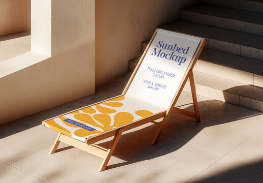 Sunbed Beach Branding and Advertising Mockup